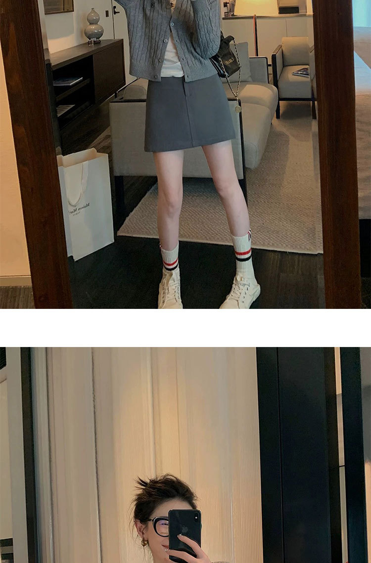 春秋百搭裙裤抗皱修身显腿短裙女高腰a字裙内衬包臀西装半身裙详情24