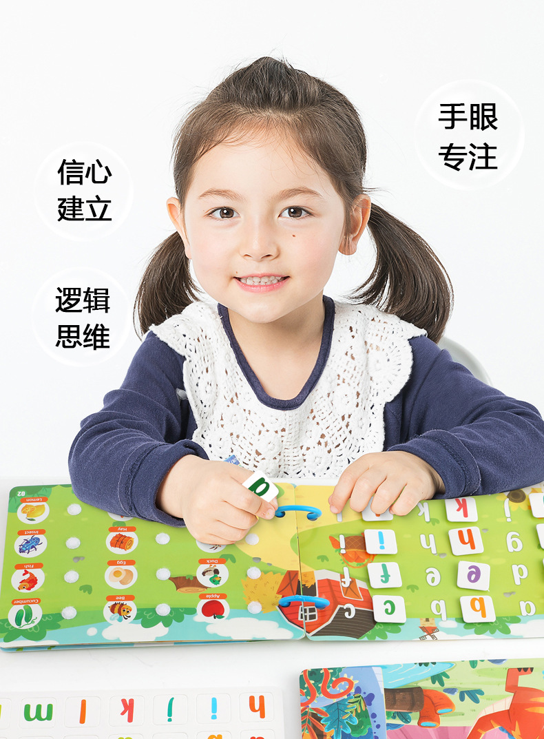 跨境早教启蒙撕拉安静书免裁剪忙碌书busybook益智认知反复黏贴书详情16