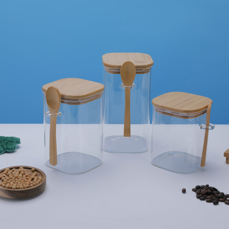 方形玻璃储物罐咖啡豆杂粮密封罐透明坚果罐食品级防潮玻璃罐批发详情9
