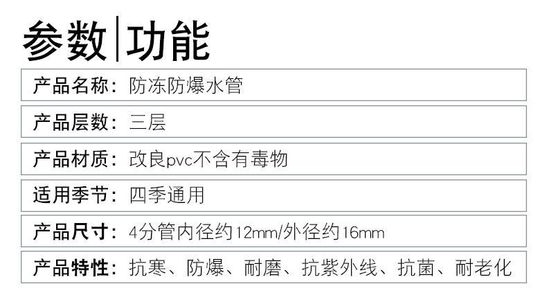 工厂批发环保型加厚三胶一线灰色4分洗车水管高压水管花园软管详情9