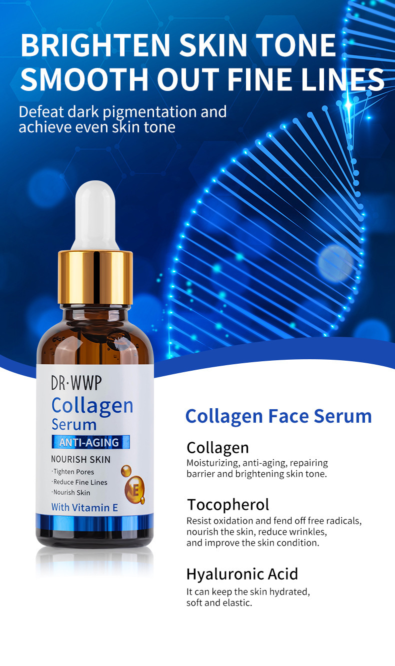 Cross-border collagen Essence moisturizes and hydrates the face, improves pores and reduces wrinkles. Foreign trade turmeric essence for women 30ml pic 8