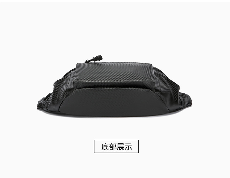胸包男士背包 跨境腰包碳纤维纹路防泼水腰包 骑行单肩包斜跨胸包详情27
