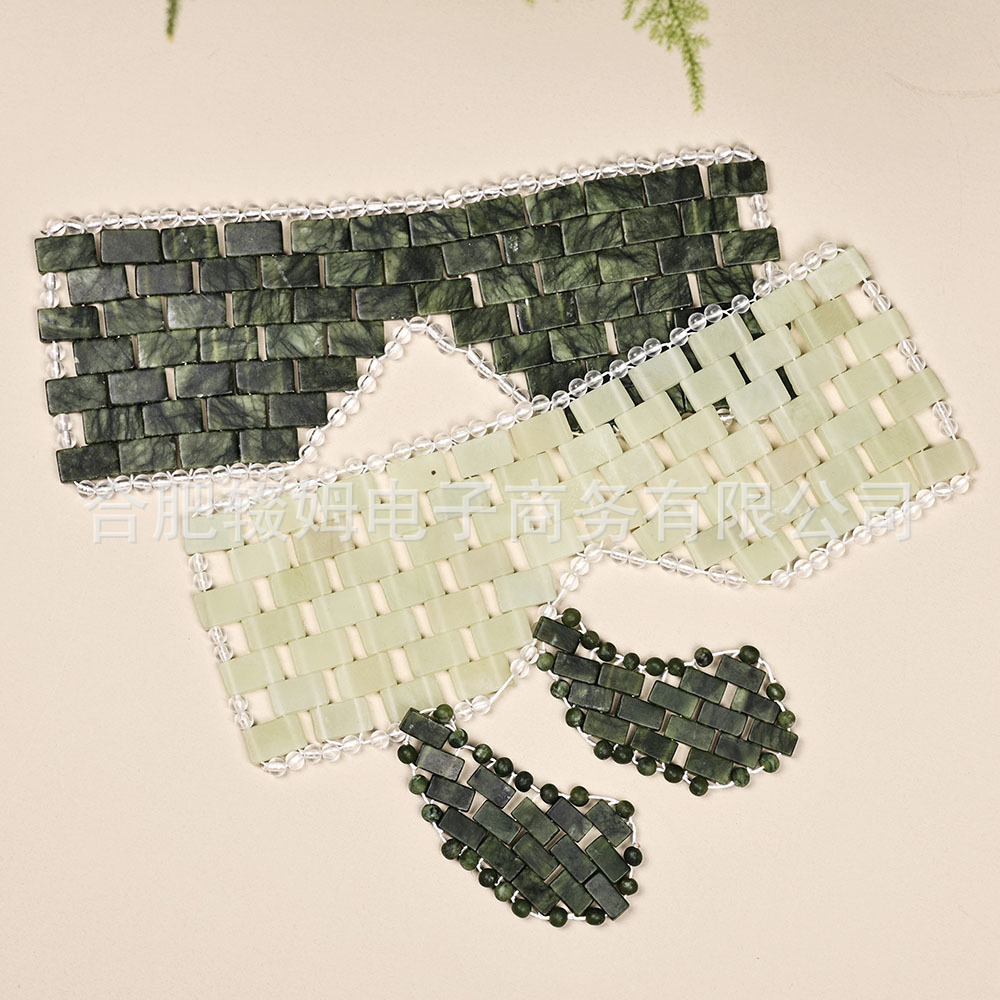 绿凤玉眼帘天然软枣绿玉手工编织美容SPA冰敷冰凉岫玉眼帘睡眠休息放松眼罩详情15