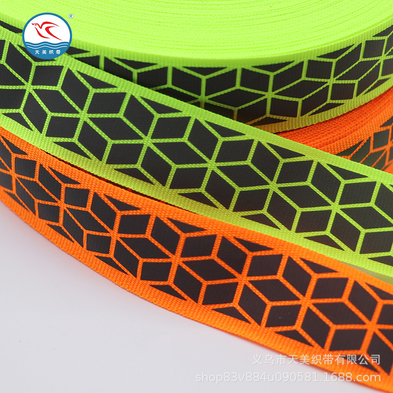2.5CM threaded webbing, reflective tape, checkered tape, clothing accessories, shoe and hat decoration, backpack decoration, colored tape, plain weave pic 14