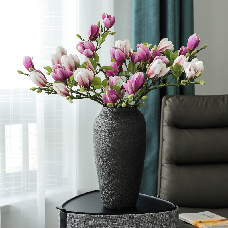 中式高仿3D胶片手感玉兰花仿真花假花装饰客厅玄关餐桌摆件塑料花详情7