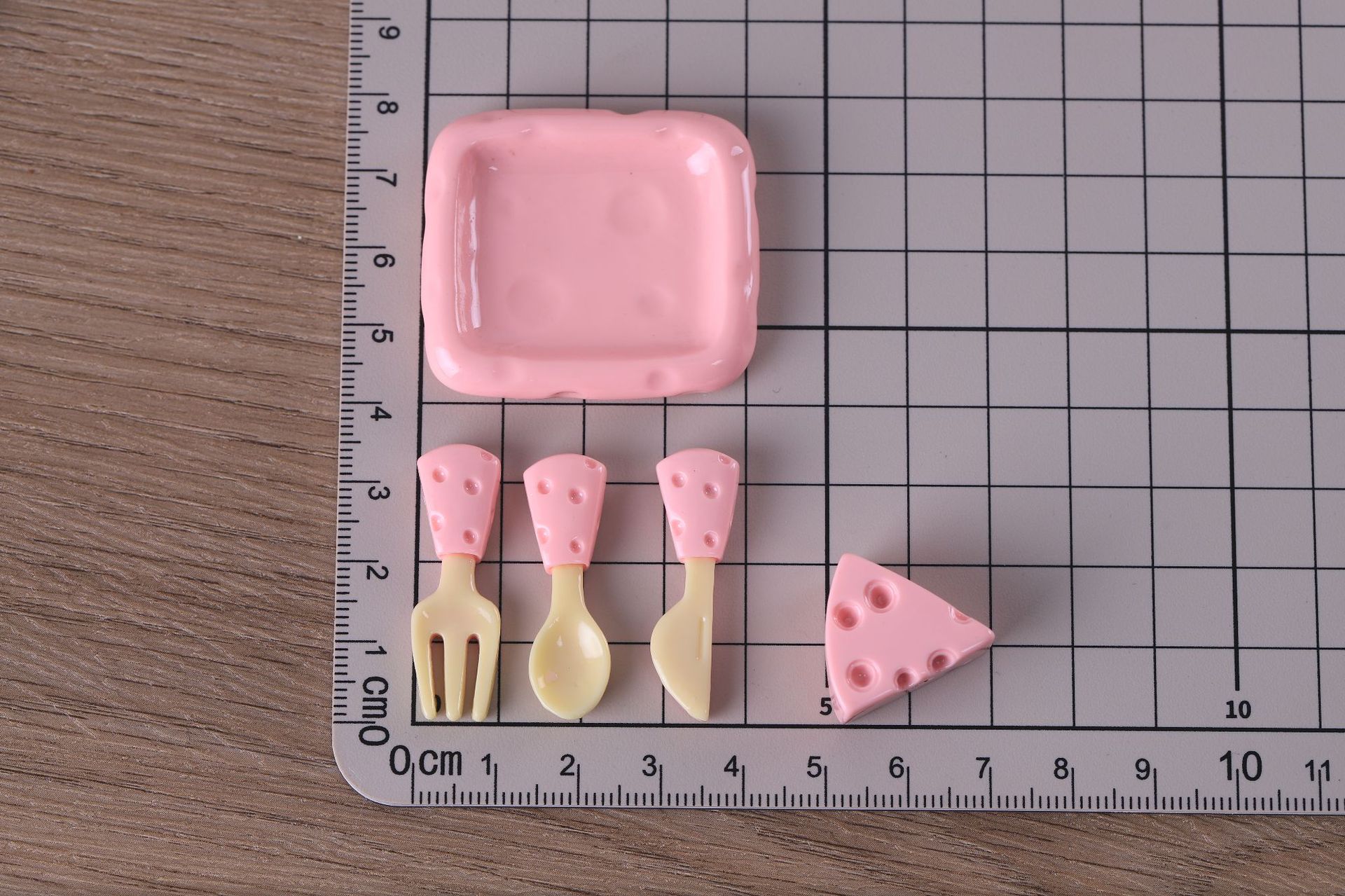 diy simulation food toys, cheese knives, forks, spoons, plates, miniature scene ornaments, keychains, resin jewelry accessories pic 11