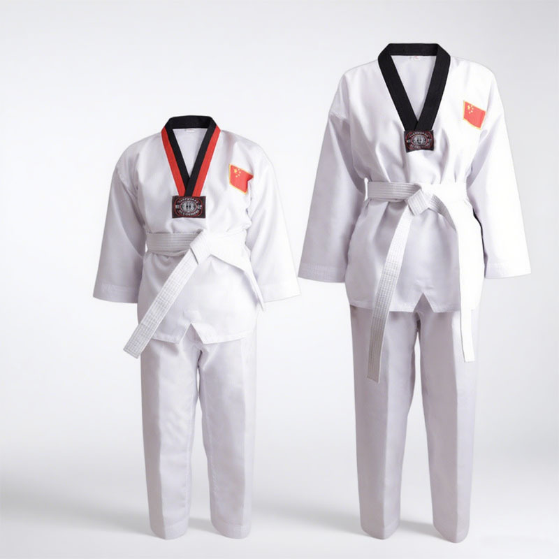 跆拳道服儿童厂家成人纯涤棉训练服装男女长袖短袖跆拳道道服详情10