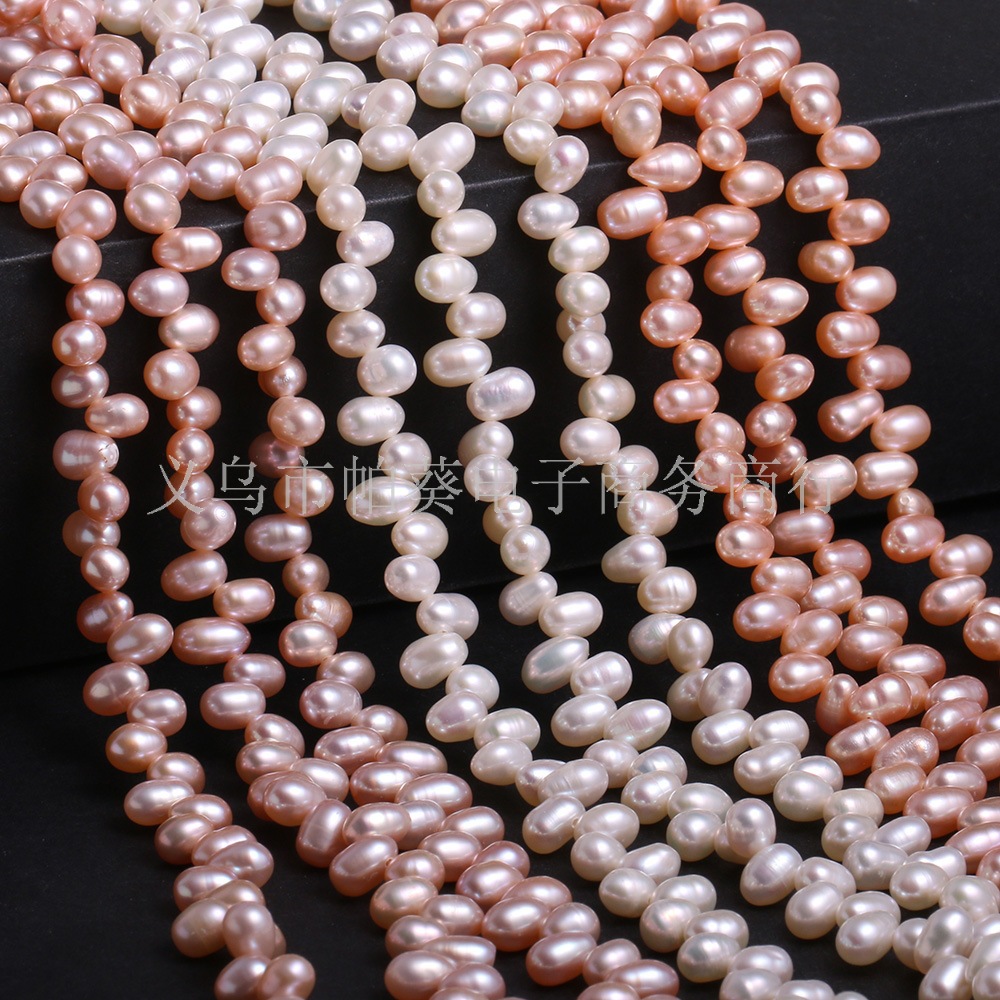 Exquisite natural freshwater Sanqi hole pearl beading DIY jewelry accessories, handcrafted jewelry semi-finished product production and wholesale pic 2