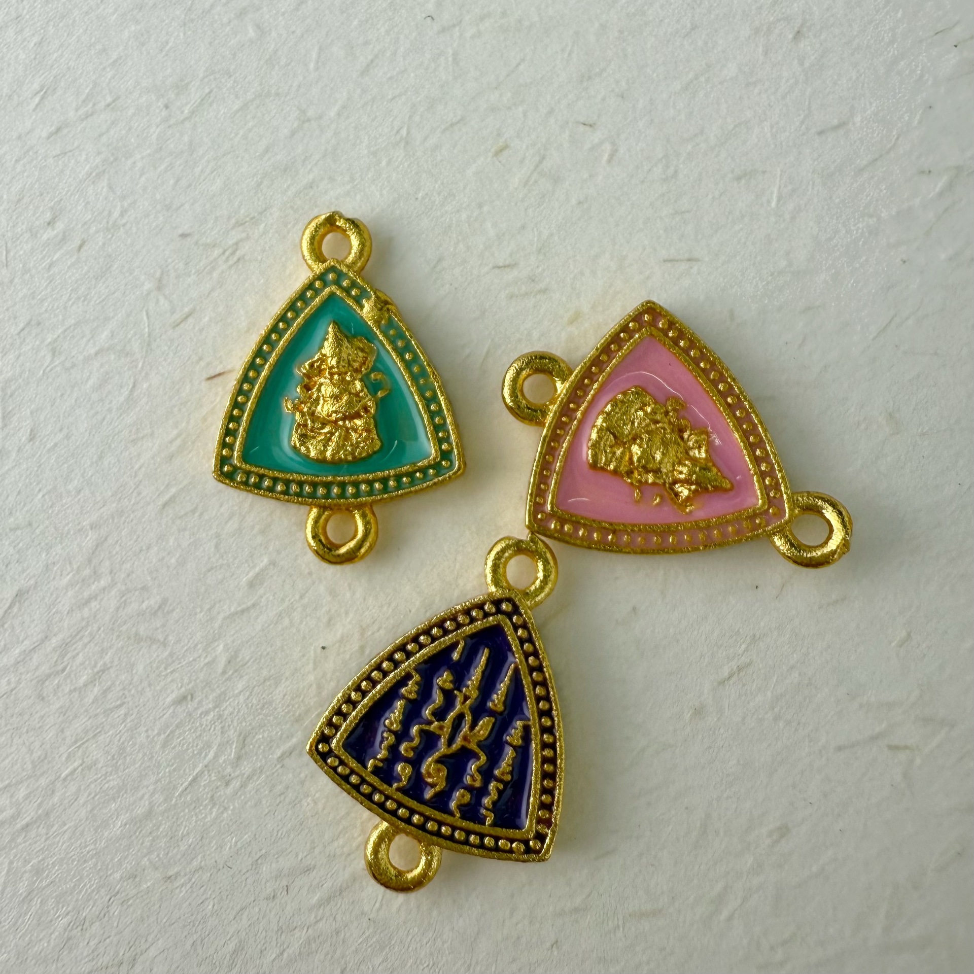 Wholesale of gold-threaded color-preserving copper gold-plated fashionable style DIY electroplated flame-fired blue enamel color inlaid bracelet accessories pic 9