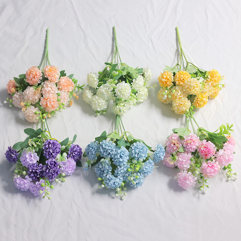 家居装饰花束仿真花成品批发婚庆用假花浆果人造绿植绣球塑料花绿意装点详情15