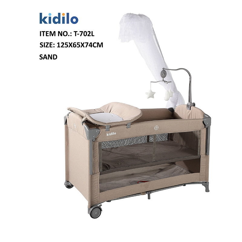 kidilo婴儿床拼接大床多功能新生bb床便携可折叠移动宝宝床外贸详情1