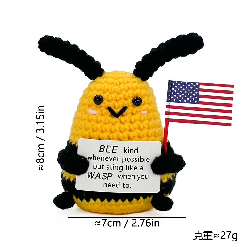 Cross-border finished hand-knitted dolls, bee-hugging small flowers, tulips, roses, cartoon and cute desktop ornaments pic 29