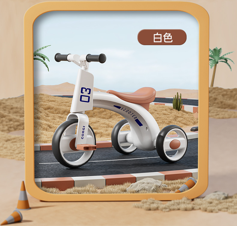 儿童脚踏三轮车简易三轮自行车男女宝宝骑行脚踏车室外滑行三轮车详情22