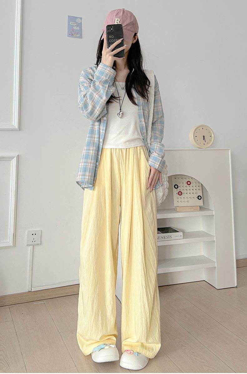 升级不缩水欧若风肌理感山本裤女春夏高腰垂感显瘦百搭休闲裤直筒详情16