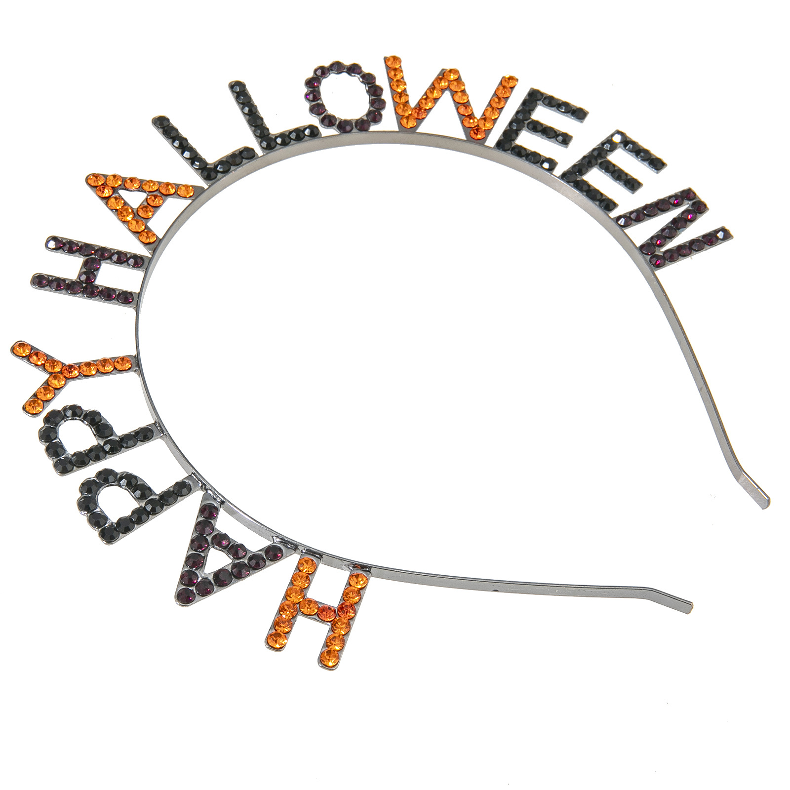 欧美跨境万圣节快乐 HAPPY HALLOWEEN 字母彩色水钻发箍派对发饰详情12