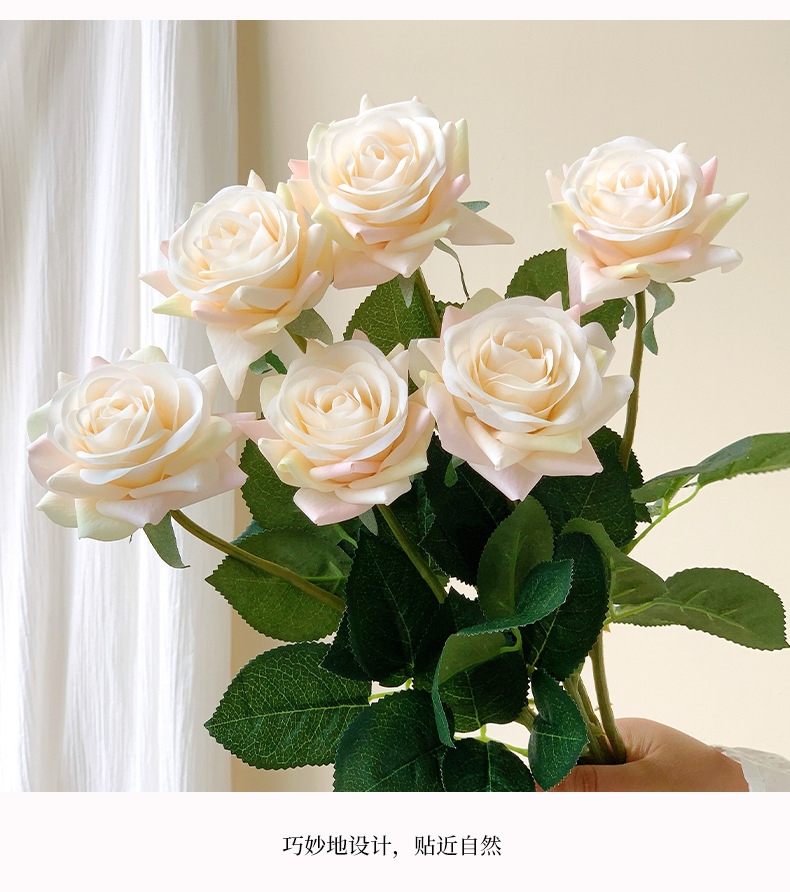 手感保湿润玫瑰花高级感逼真仿真花假花居装饰婚庆手捧花厂家批发详情14