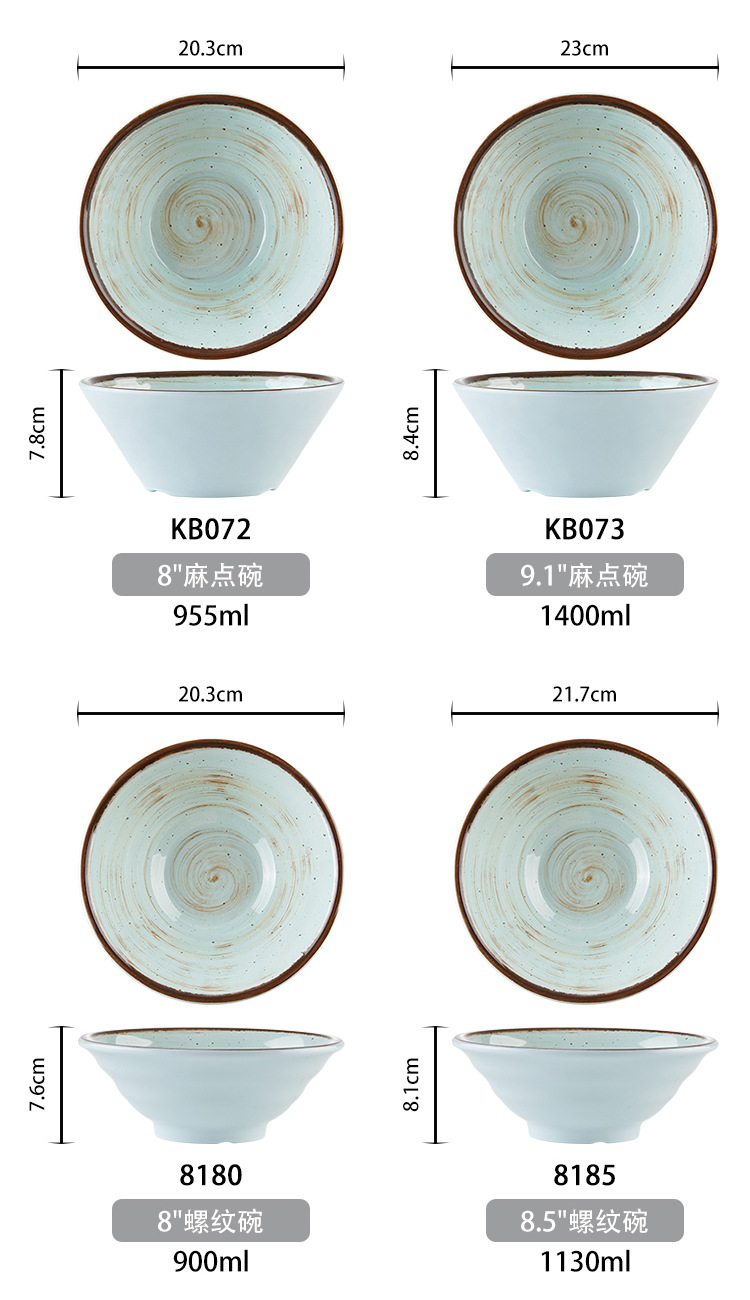 New imitation porcelain KB blue glaze dot melamine tableware factory direct sales melamine tableware pic 9