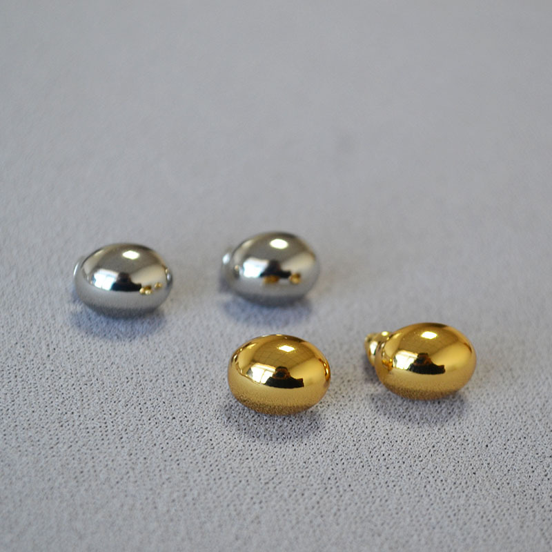 日韩小众简约椭圆黄铜镀金冷淡风时尚气质百搭高级感925银针耳钉详情7