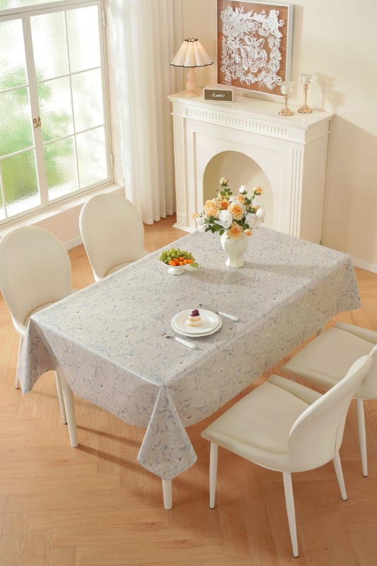 TPU faux linen printed rectangular tablecloth, no-wash, waterproof, oil-proof, heat-resistant, light luxury dining table and coffee table fabric home tablecloth pic 5
