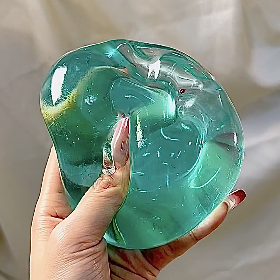 可塑冰薄荷苹果糖大苹果手作球减压玩具奶油感不回弹新奇特玩具详情11