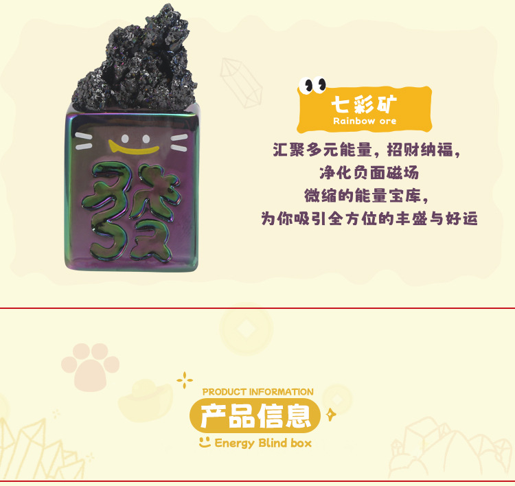 猫猫PAI福运将至能量盲盒卡通创意设计桌面摆件萌趣水晶摆件盲盒详情7