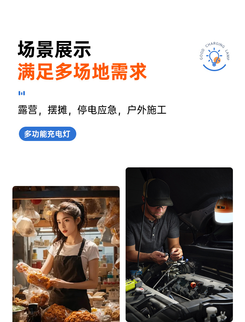 led充电照明灯户外露营夜市超亮摆地摊灯充电应急超长续航野营灯详情12
