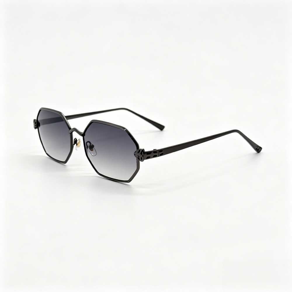 2026 nuevo leopardo cabeza decorativa poligonal gafas de sol mujer metal lentes gradientes retro influencer shades fábrica lote pic 10