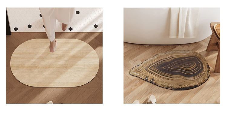 Modern and simple diatom mud floor MATS are anti-slip, wear-resistant, dirt-resistant and easy to maintain. Bathroom floor MATS and household water-absorbing and quick-drying floor MATS pic 15