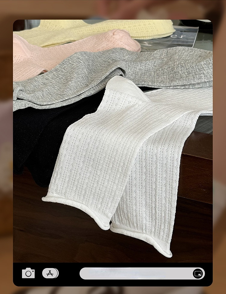 袜子纯棉女中筒袜春夏季薄款日系镂空网眼卷边百搭堆堆袜诸暨袜业详情12