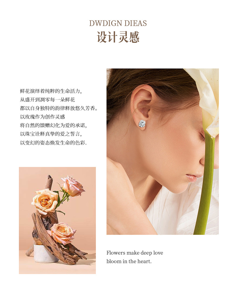跨境爆款ins小清新玫瑰金D色莫桑石耳钉925银耳饰批发高级感设计详情19