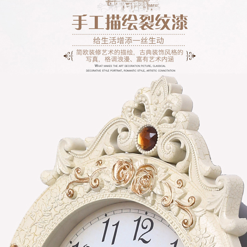 欧式复古轻奢摇摆静音时钟家用客厅大气现代简约高档创意摇摆钟表详情3