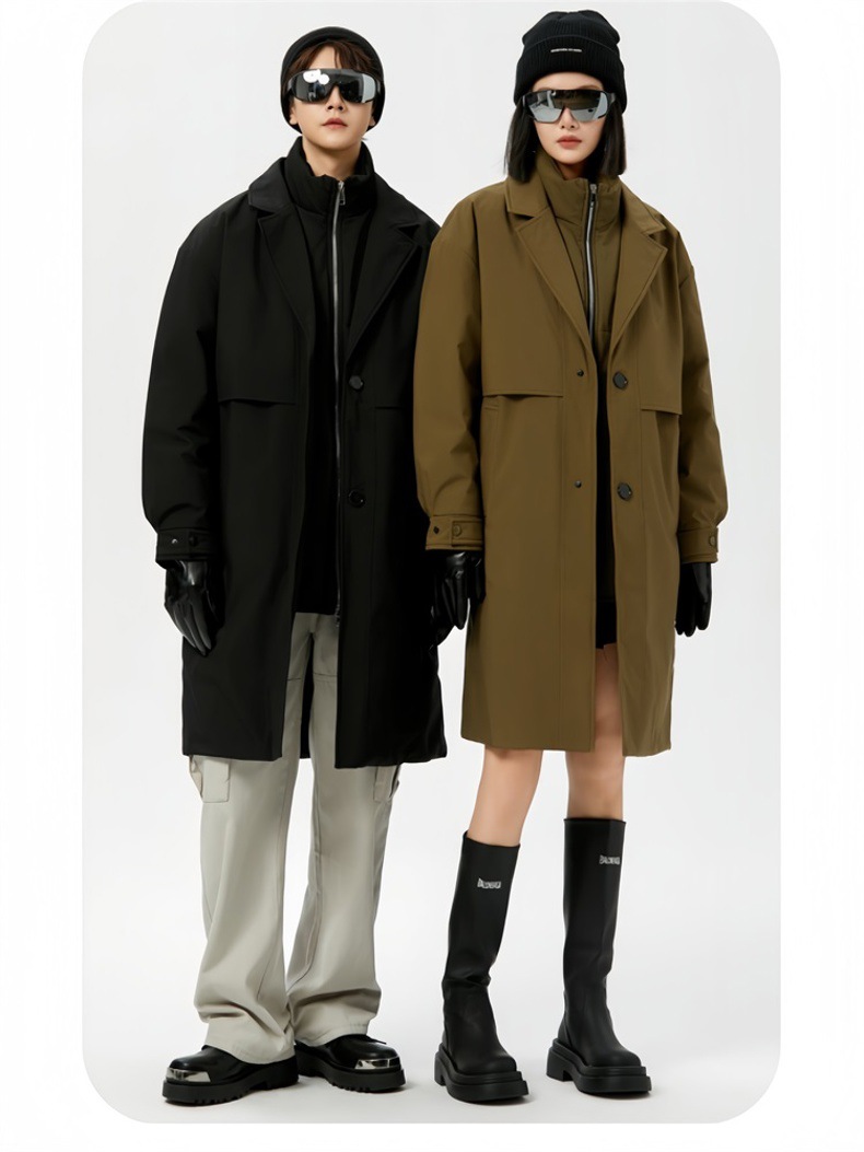 Winter long knee-length couple down jackets for men are bestsellers. Two fashionable cross-border cold-proof and warm windbreakers for men pic 12