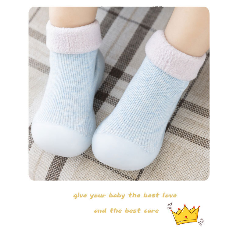 Baby walking shoes for autumn and winter, thickened with fleece, soft-soled and anti-slip, pure cotton floor socks for warmth pic 25