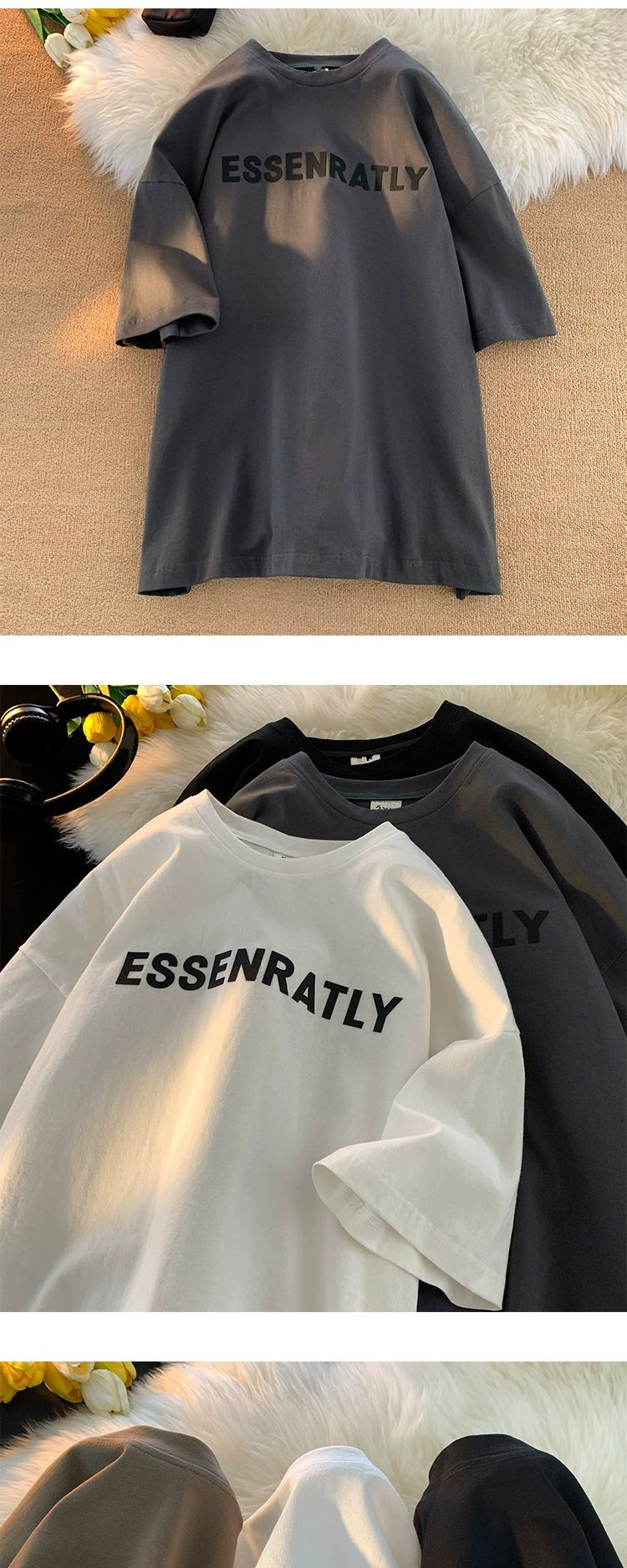 潮牌美式棉t恤男士短袖宽松潮流青少年初中生高中生半袖T2024新款详情8