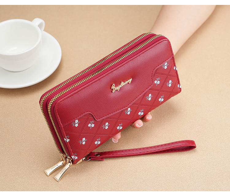 钱包女生长款新款韩版简约拼接手拿包wallet零钱包卡包女士高级感详情18