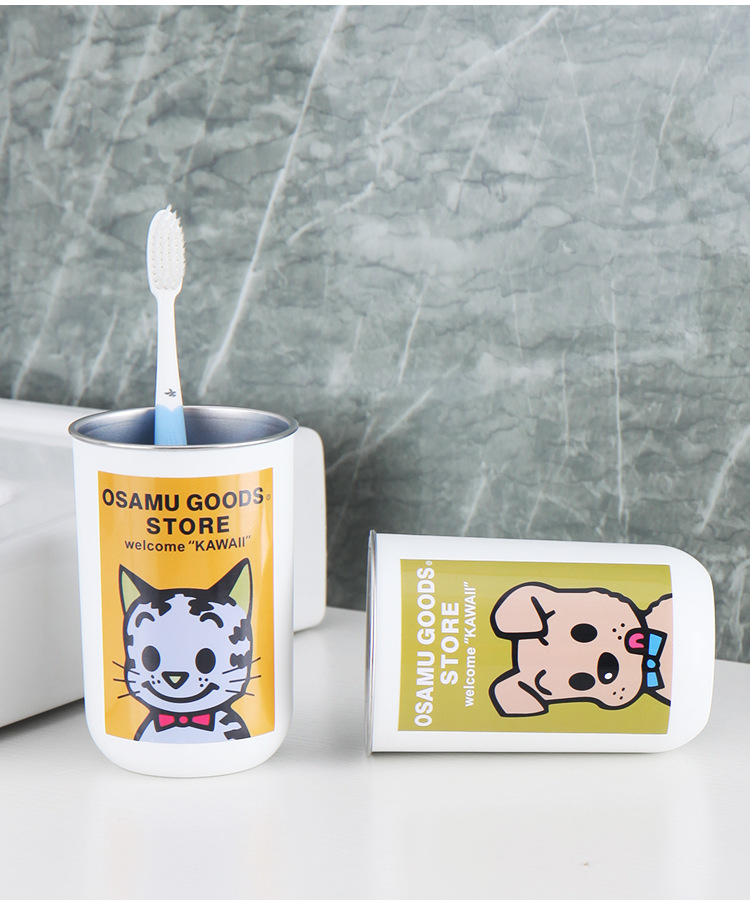 可爱漱口杯原田治不锈钢家用牙刷杯情侣高颜值宿舍洗漱水杯牙刷杯详情13