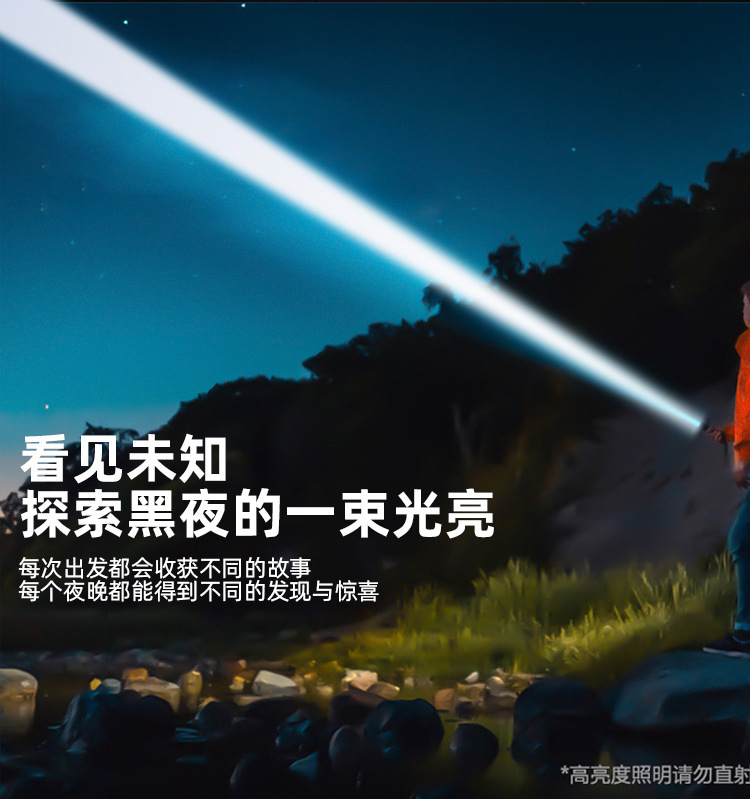 跨境专供 LiitoKala LF-2208铝合金白激光伸缩调焦5档模式手电筒详情8