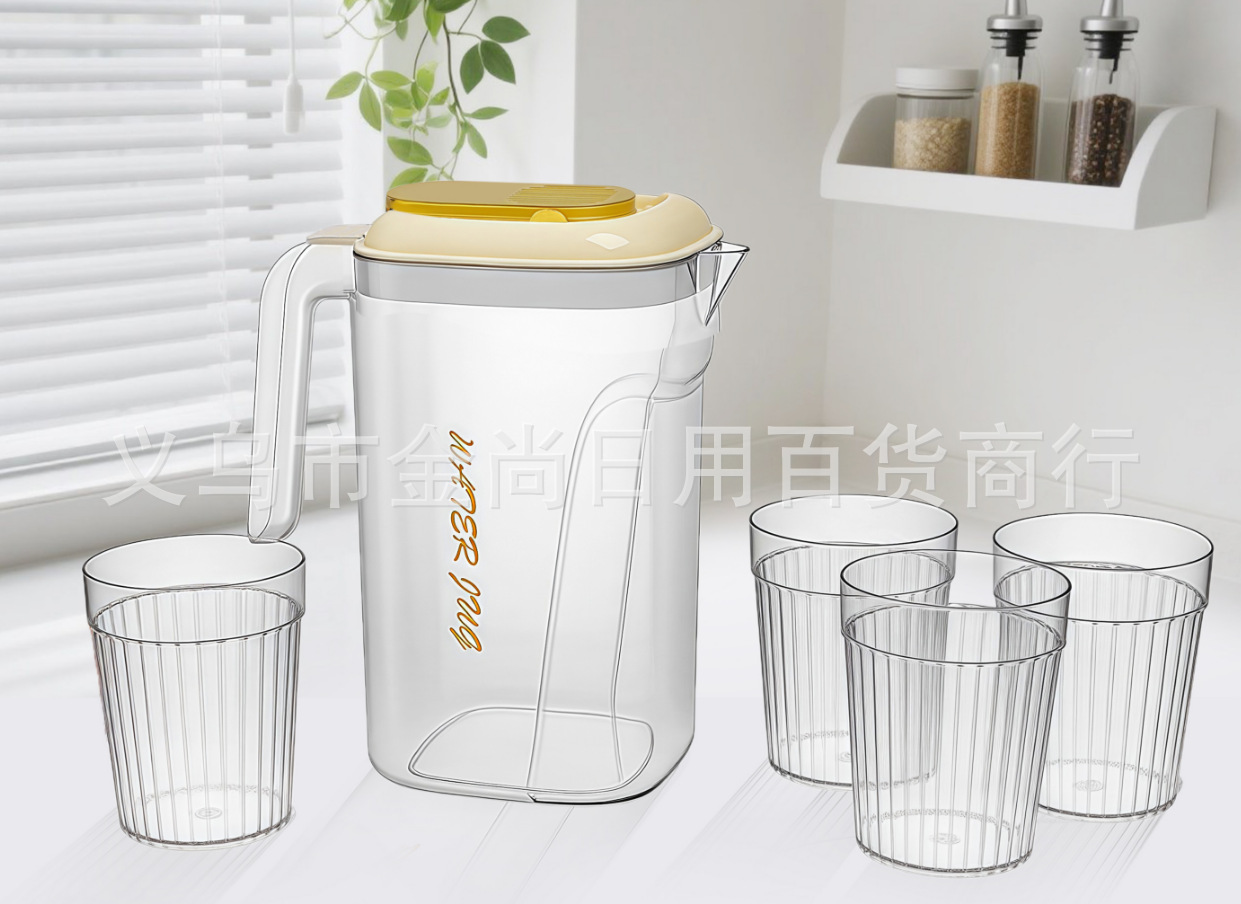 光面直纹透明实色冷水壶家用凉白开果汁新款密封泡花茶柠檬耐高温详情1