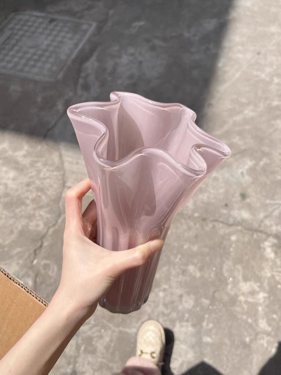 创意白菜花瓶花瓣花瓶摆件简约客厅餐桌样板房花器插花玻璃软装饰详情3