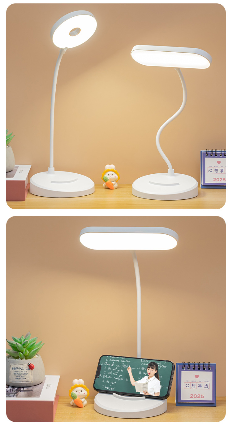 Desk lamp for study, eye protection, doing homework, plug-in charging model for study, bedside in dormitory, high-end style for setting up a stall in bedroom pic 16