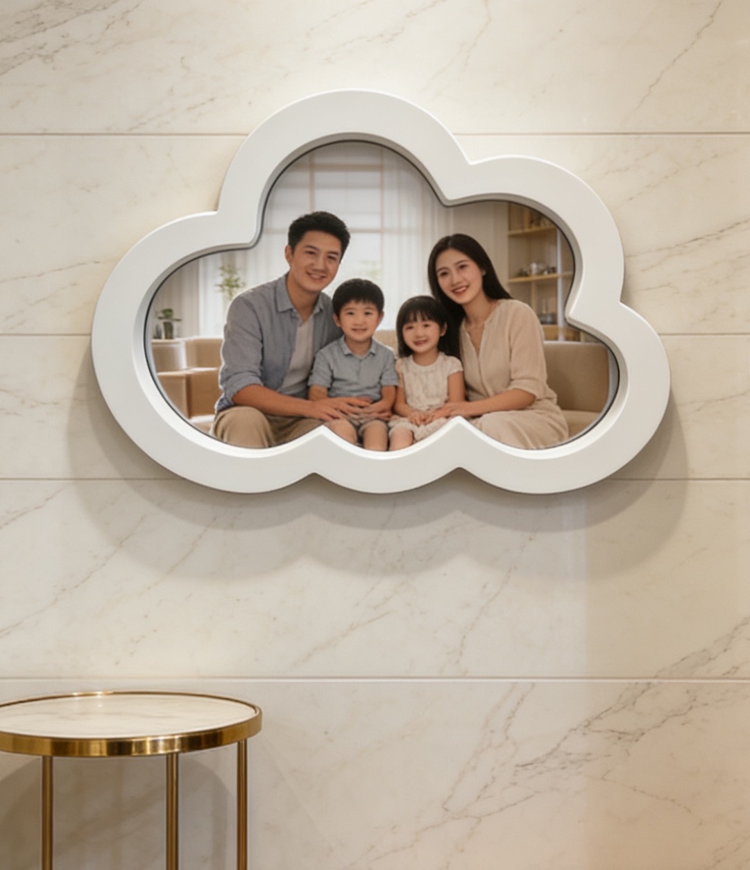 北欧云朵实木相框摆台居家5寸高品质可挂墙厂家批发卧室卡通DIY画框详情9