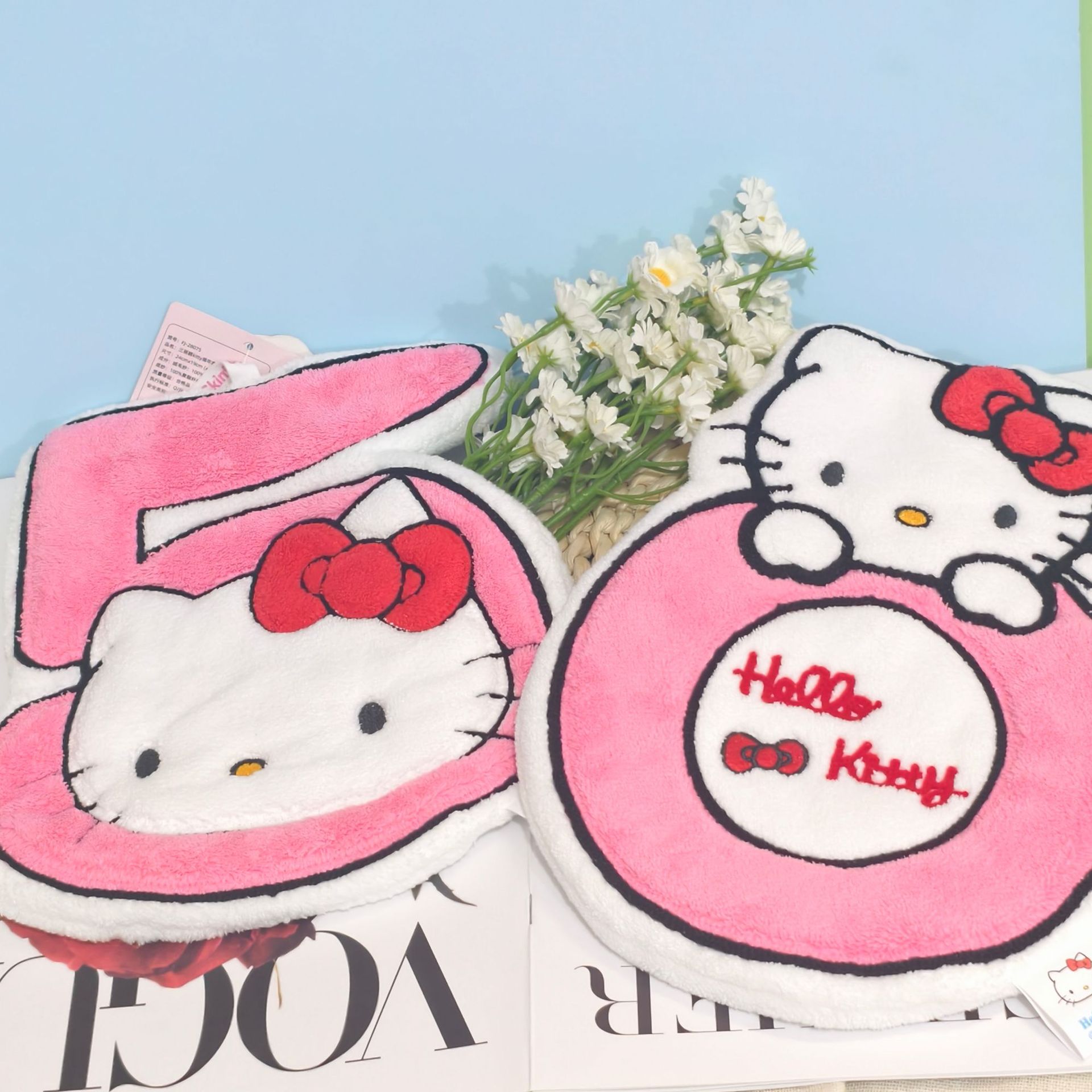 三丽鸥正版Hellokitty擦手巾可爱卡通毛巾挂式双层吸水珊瑚绒详情3