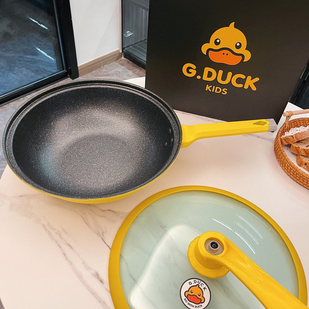 Premium yellow duck wok, non-stick wok gift cookware, tourmaline non-stick wok, Douyin and Xiaohongshu bestseller pic 8