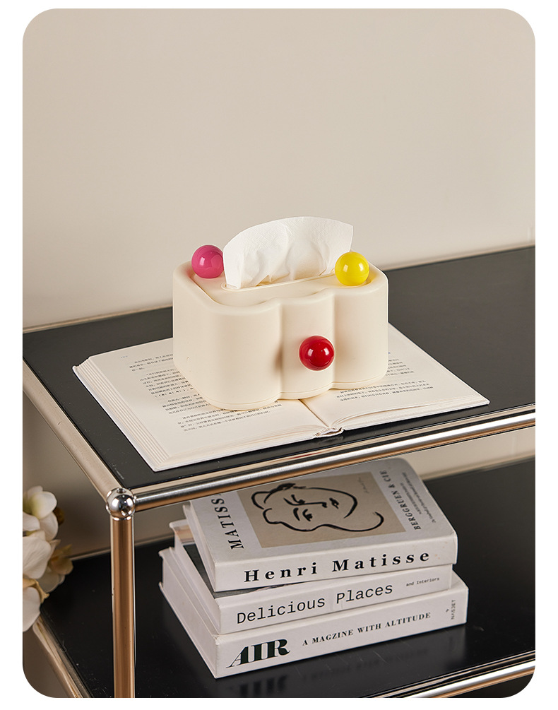 奶油风壁挂纸巾盒家用高颜值ins抽纸盒客厅卫生间法式云朵收纳盒详情6