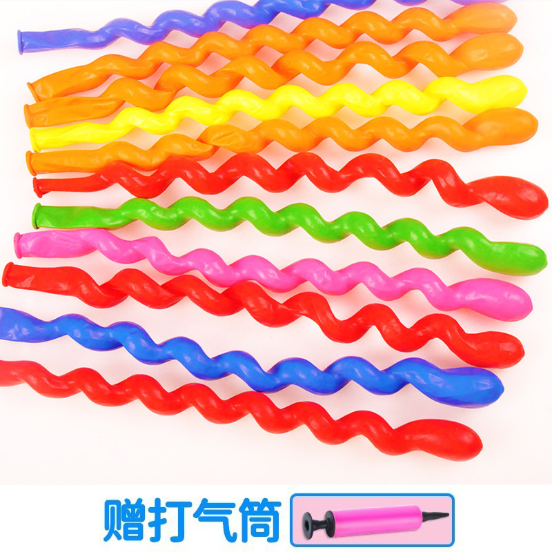 批发儿童气球可升空长条火箭气球摆摊印花火箭乳胶气球1.8g气球详情11