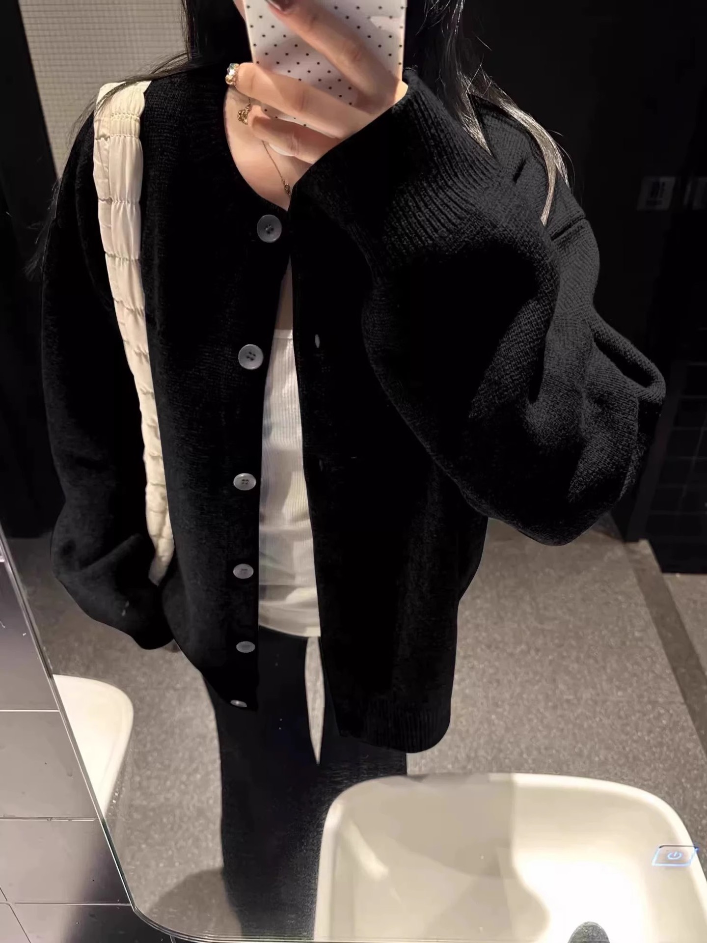黑色针织开衫女秋季宽松慵懒风休闲高级感春秋外搭毛衣外套上衣冬详情8
