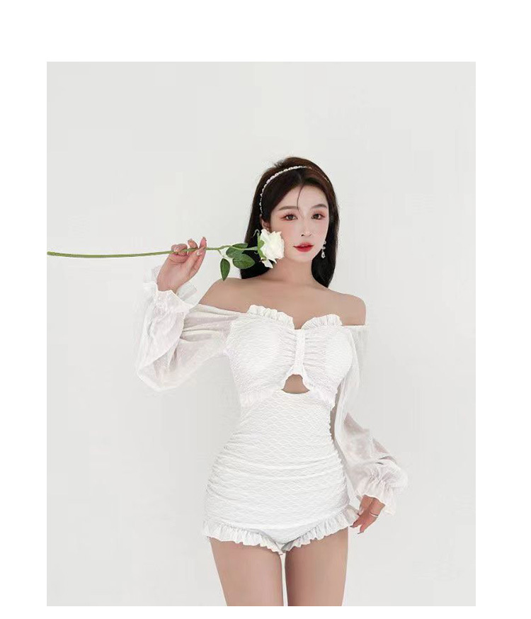 女性白色针织一字肩纱裙半身裙广州十三行连衣裙款式优雅舒适10127详情8