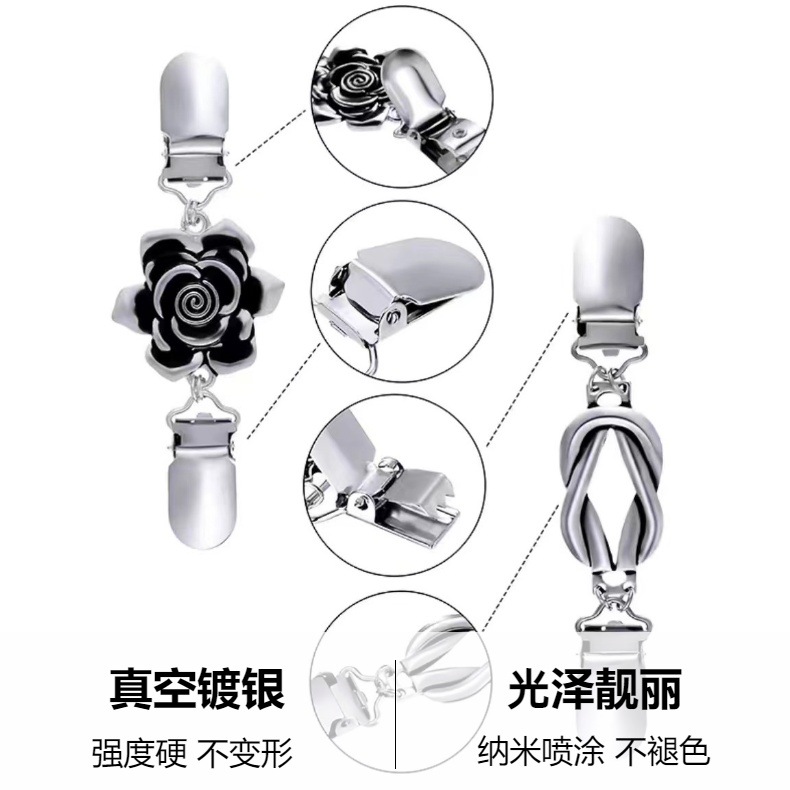 欧美复古合金毛衣夹丝巾开衫扣衬衣领夹防走光束紧夹胸针厂家直销详情3