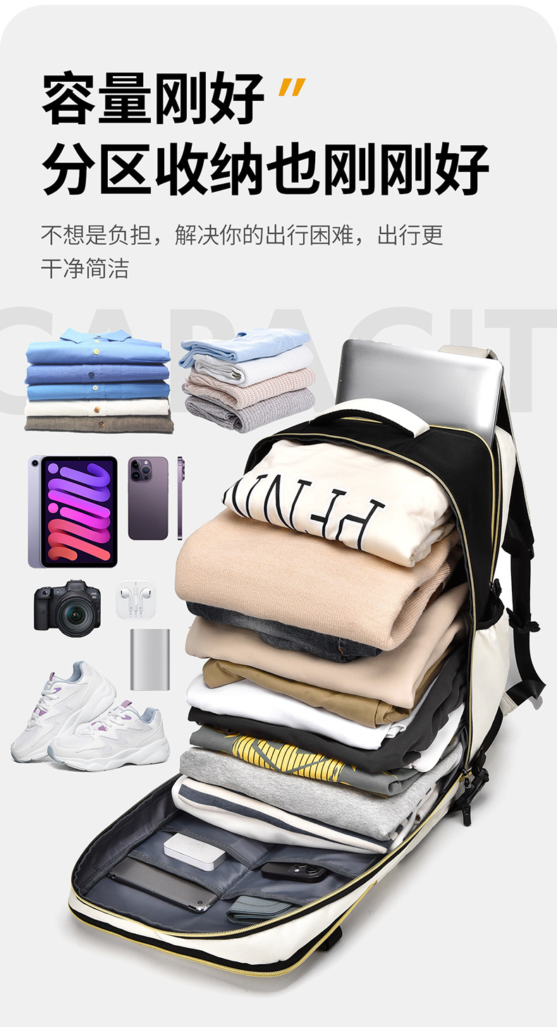 新款男士高级感双肩背包休闲户外旅游包大容量高中生书包一包多用详情7