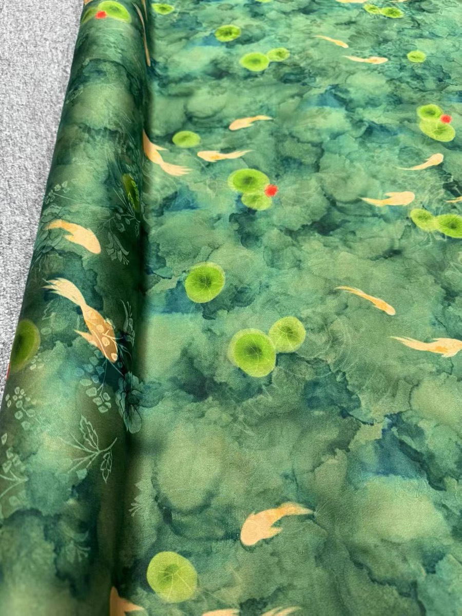 114门幅香云纱布料透空花罗提花23姆米真丝面料桑蚕丝旗袍连衣裙详情26